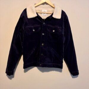 Cold Culture dark blue corduroy lined jacket w/Sherpa collar size XL
